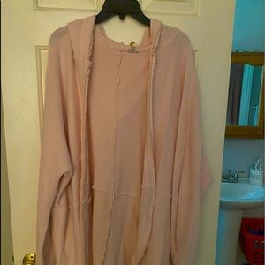 Brand New Pink Sweater with Hood and Pockets